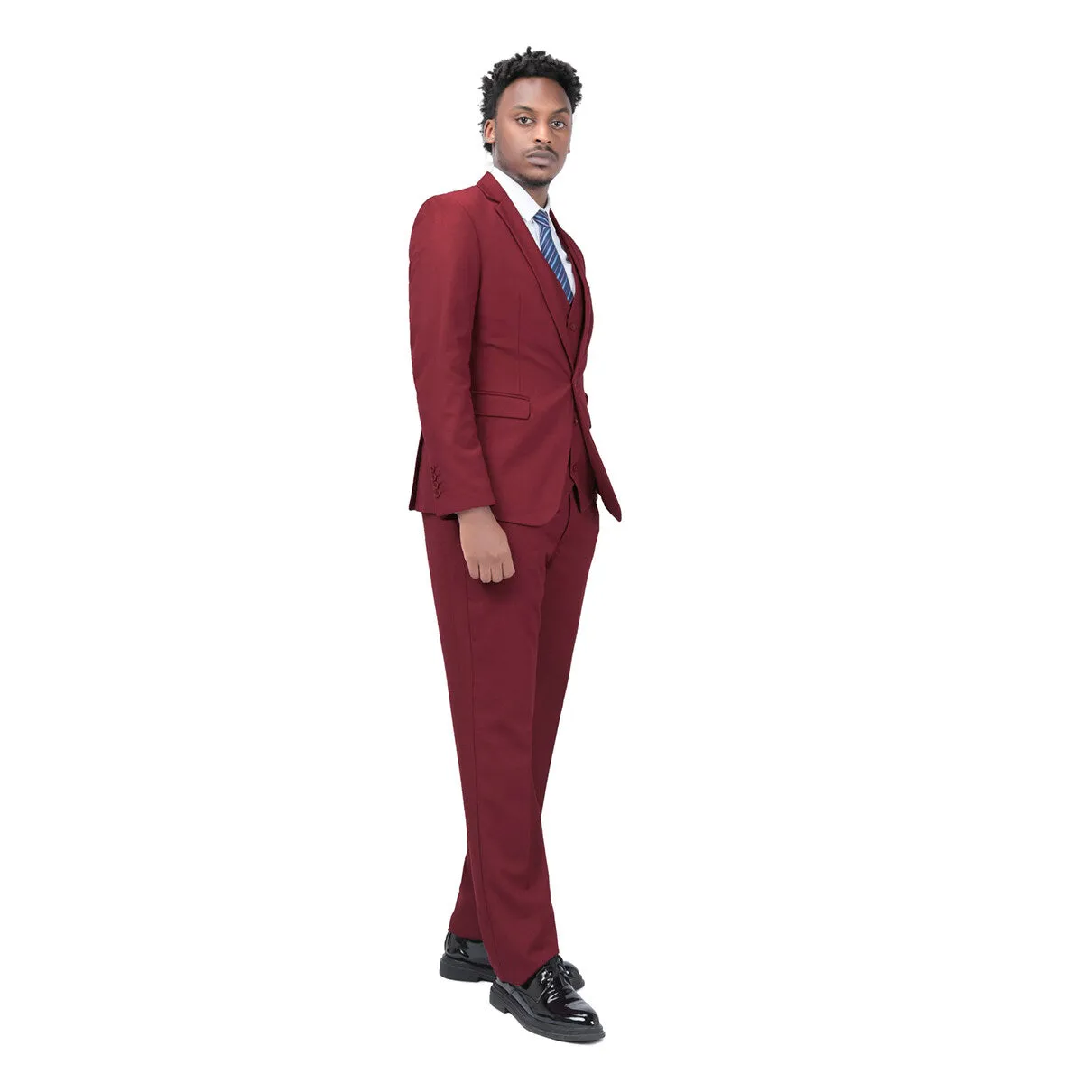 3-Piece One Button Formal Suit Red Suit