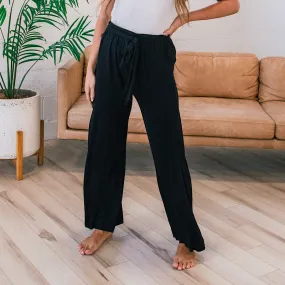 Adelle Black Flowy Pants