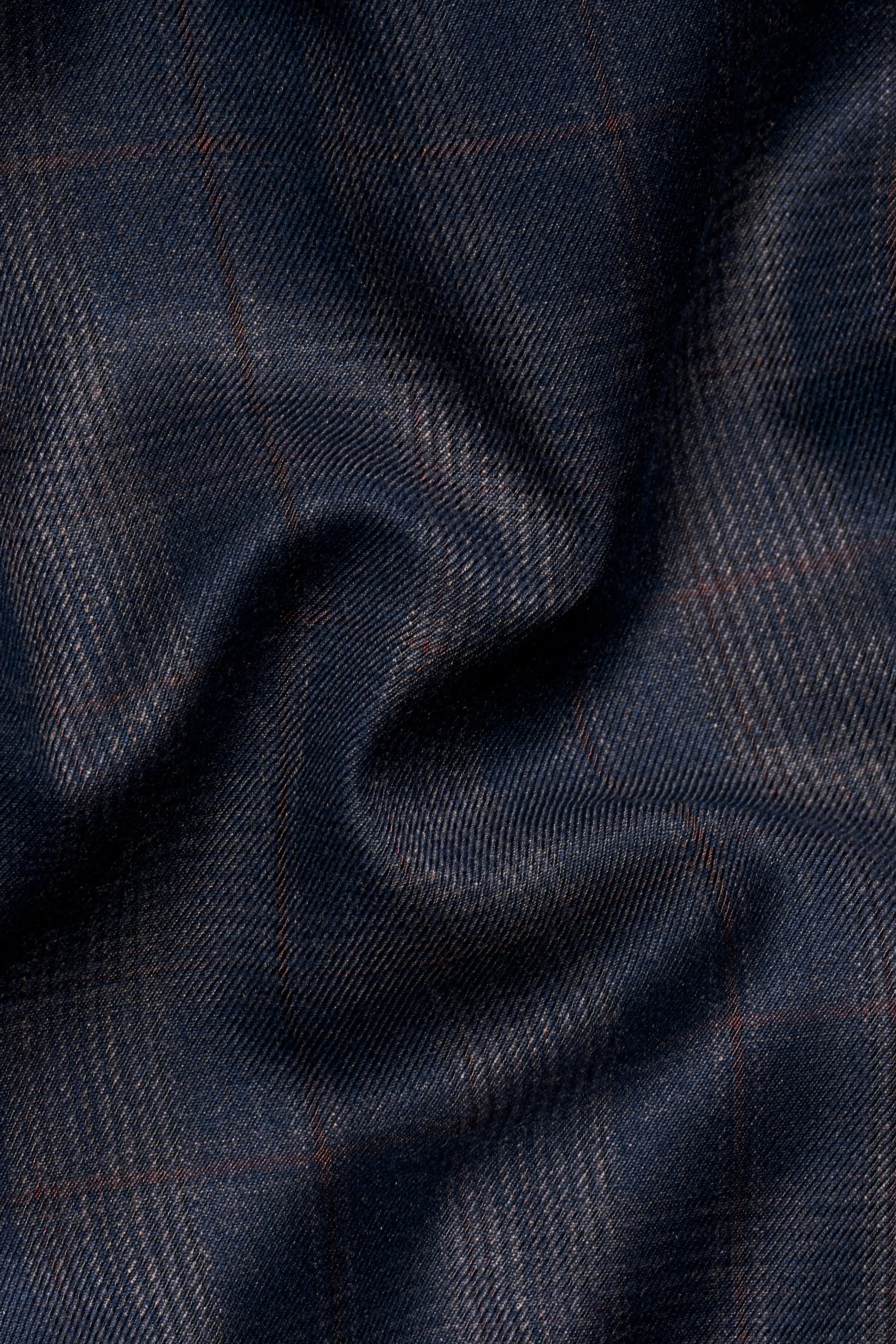 Admiral Blue and Cinereous Brown Plaid Wool Rich Pant