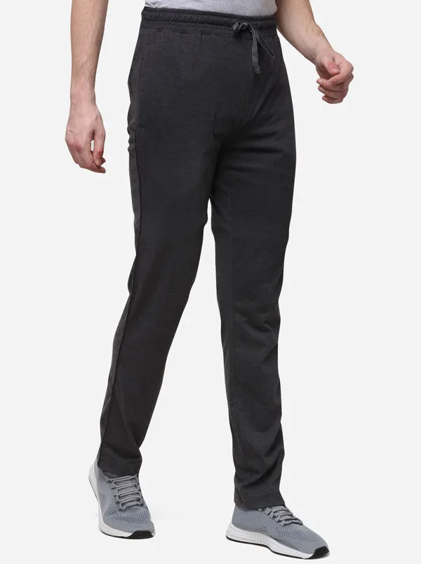 Antra Melange Solid Regular Fit Track Pants | JadeBlue