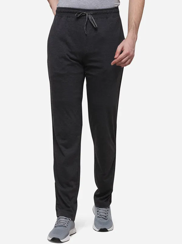 Antra Melange Solid Regular Fit Track Pants | JadeBlue