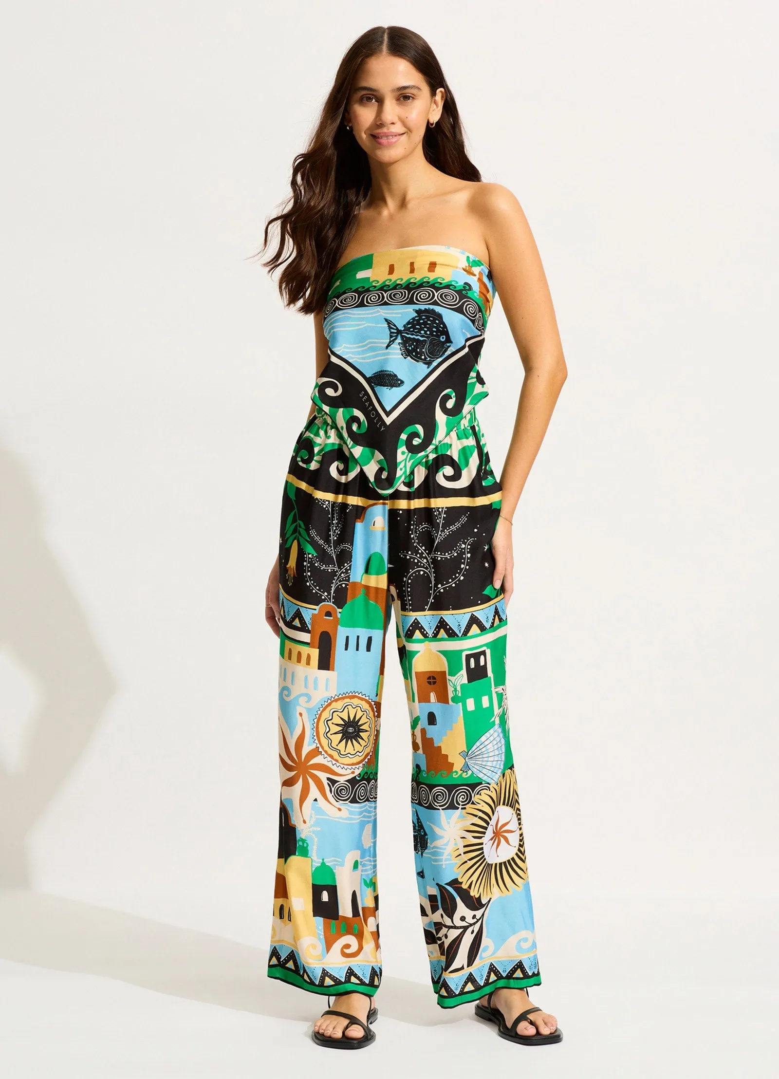 Atlantis Wide Leg Pant - Ecru