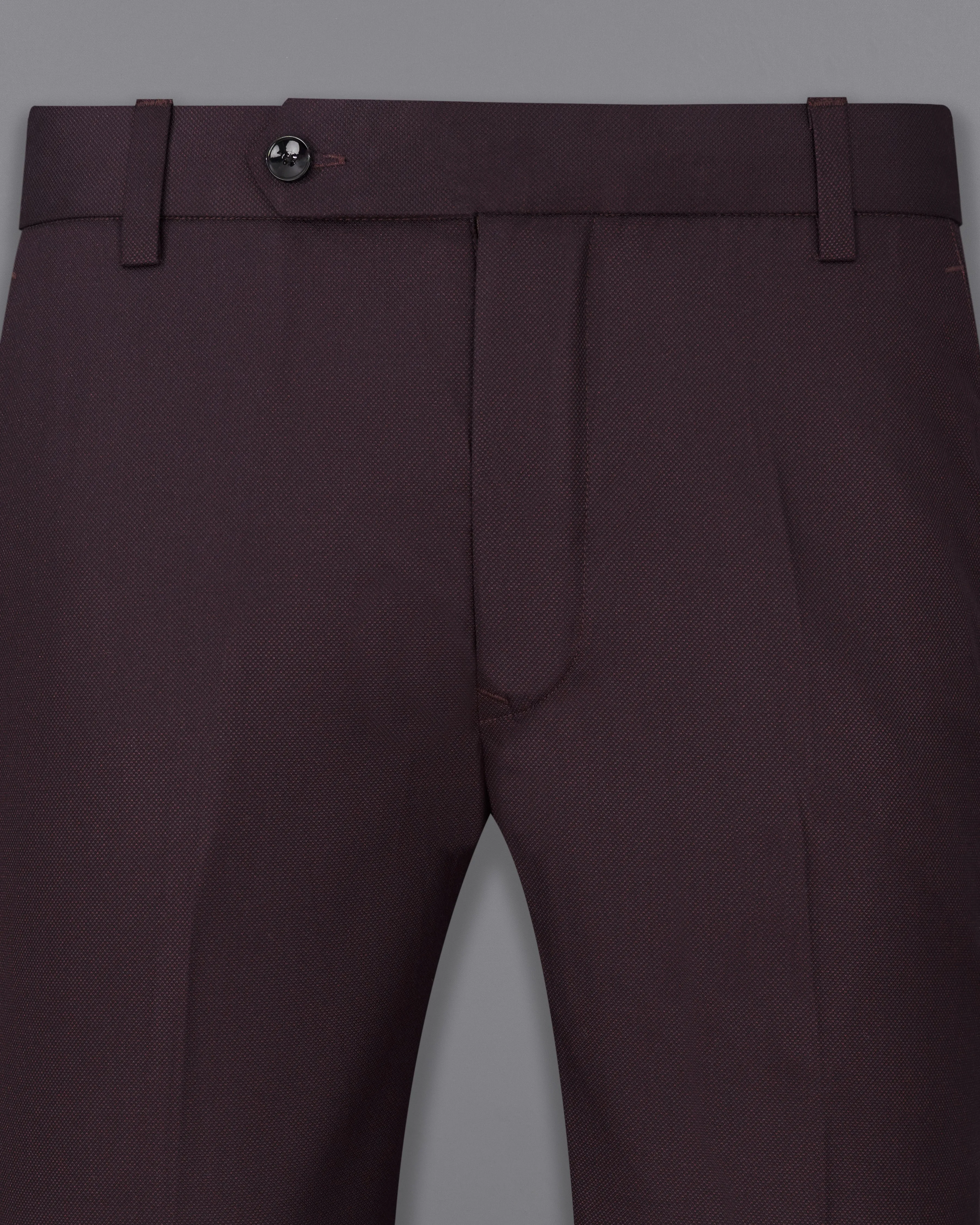 Aubergine Maroon Textured Pant