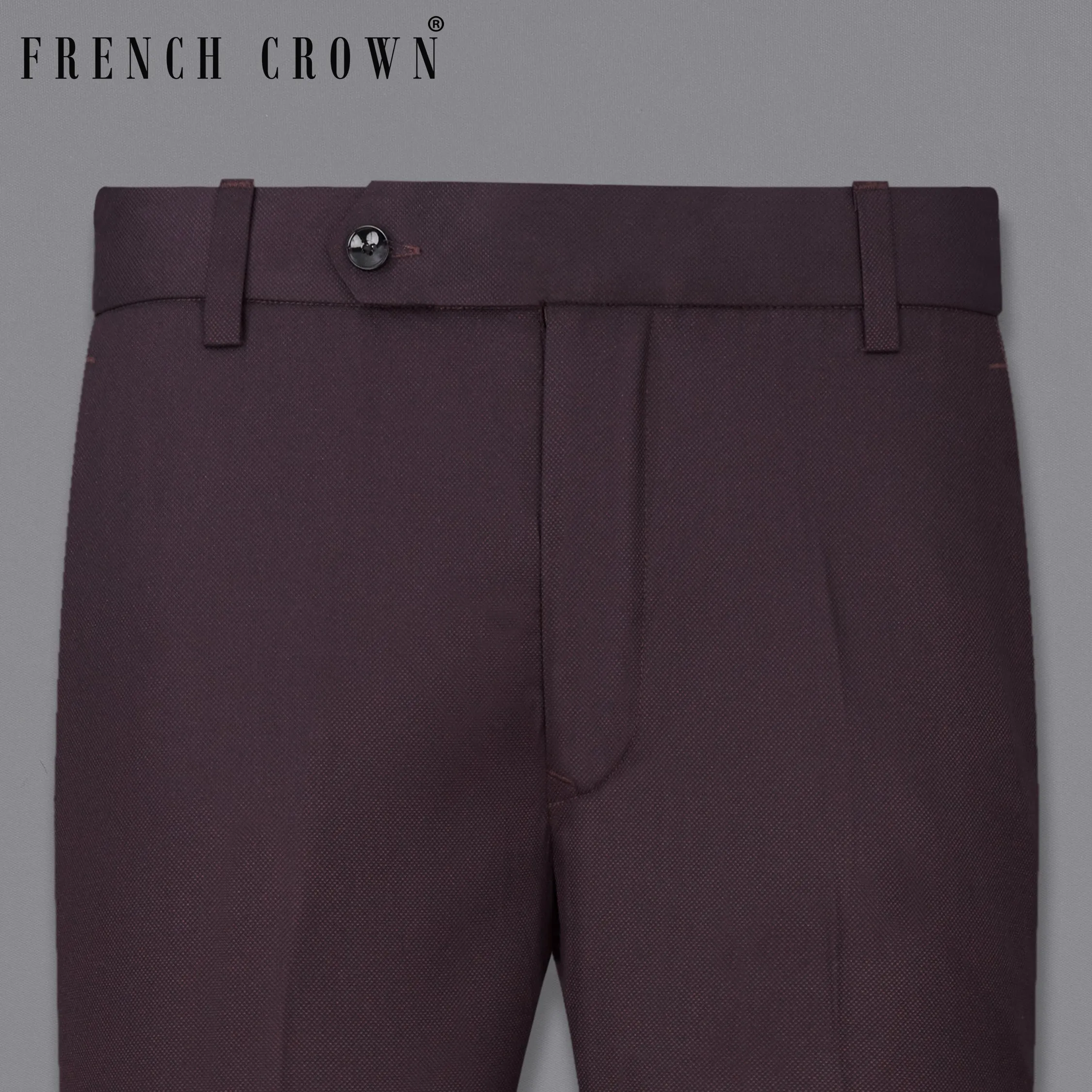 Aubergine Maroon Textured Pant