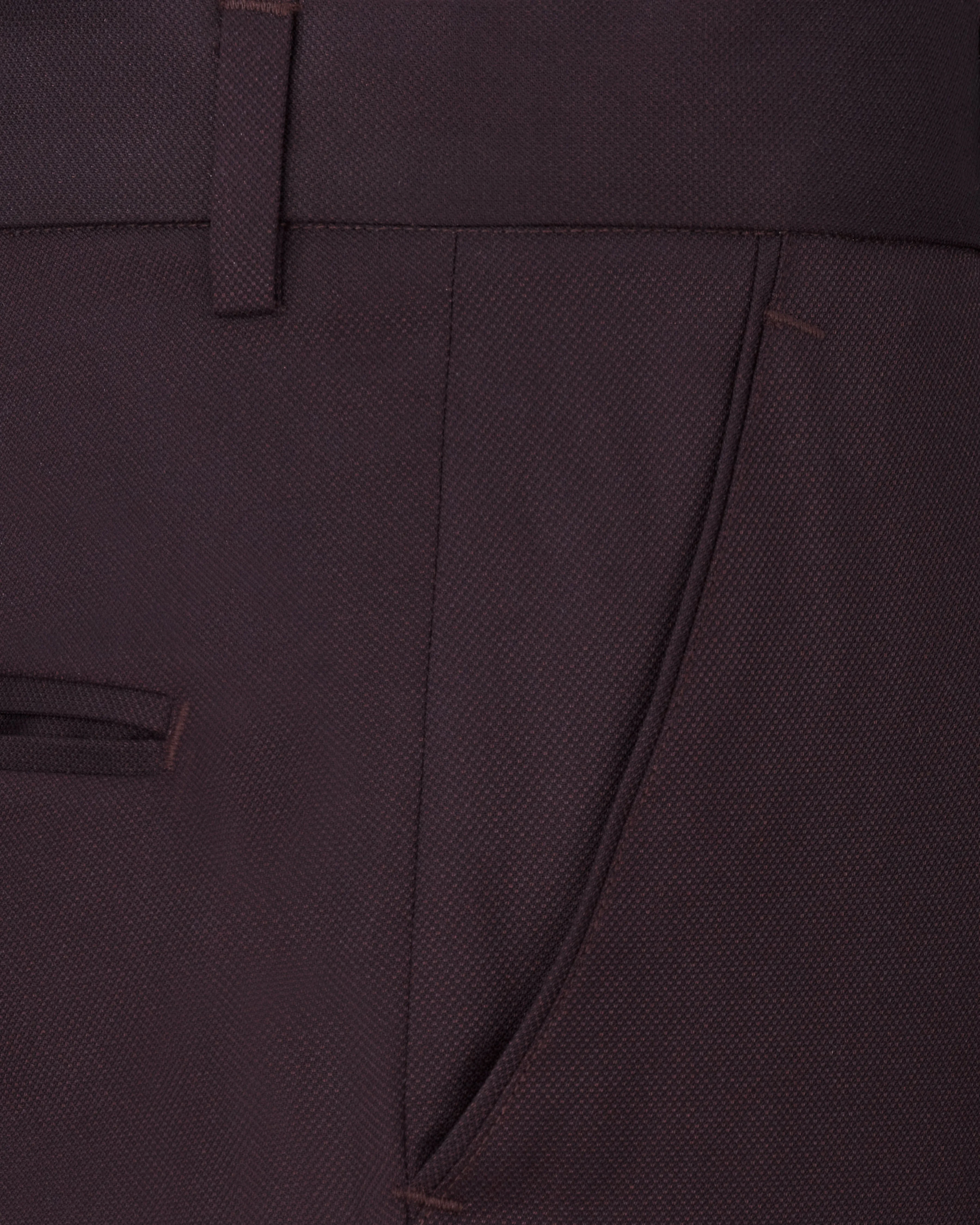 Aubergine Maroon Textured Pant