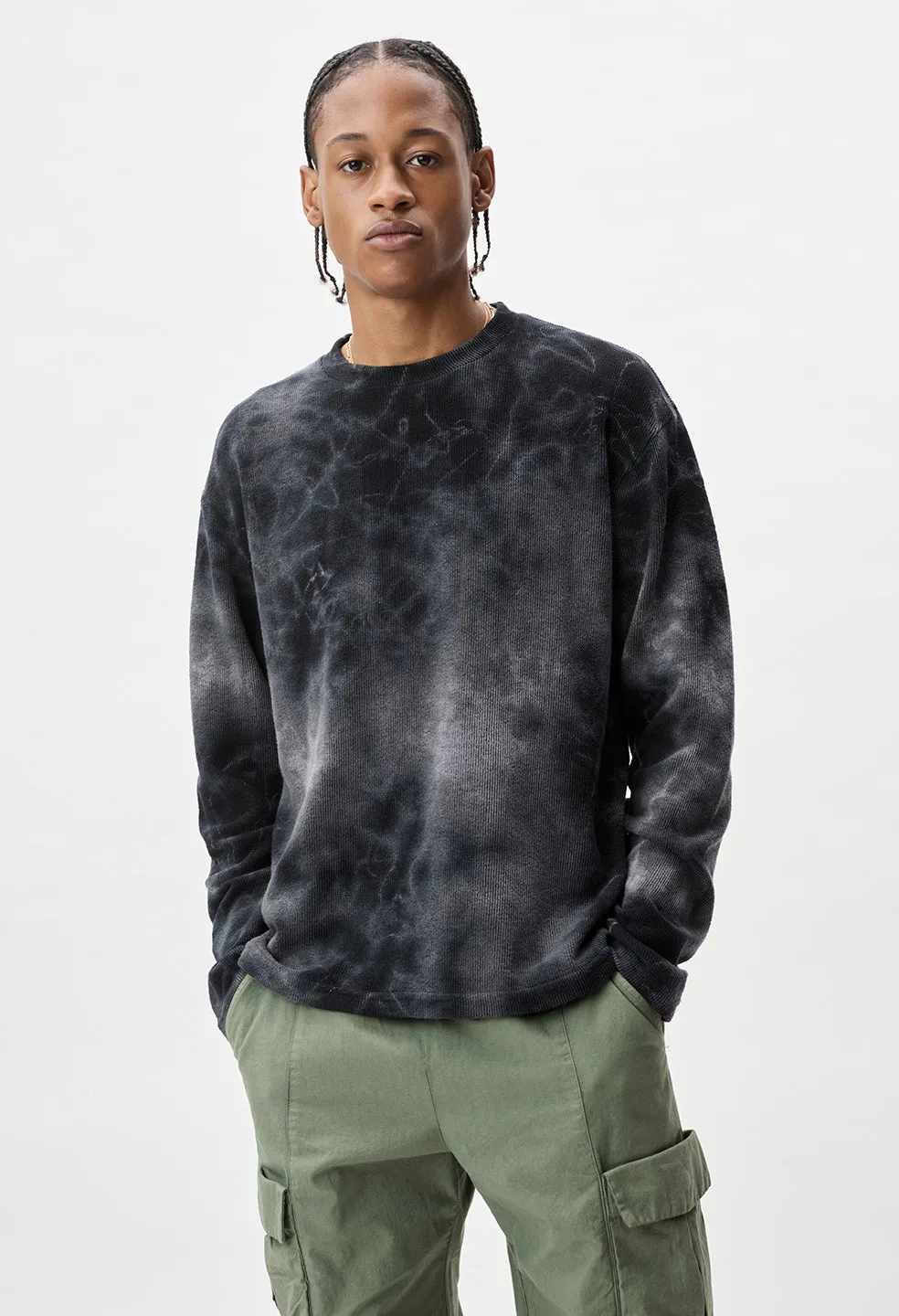 Block Terry Crewneck / Black Ghost Dye