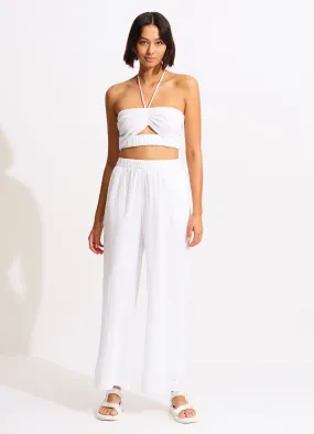 Crinkle Beach Pant - White