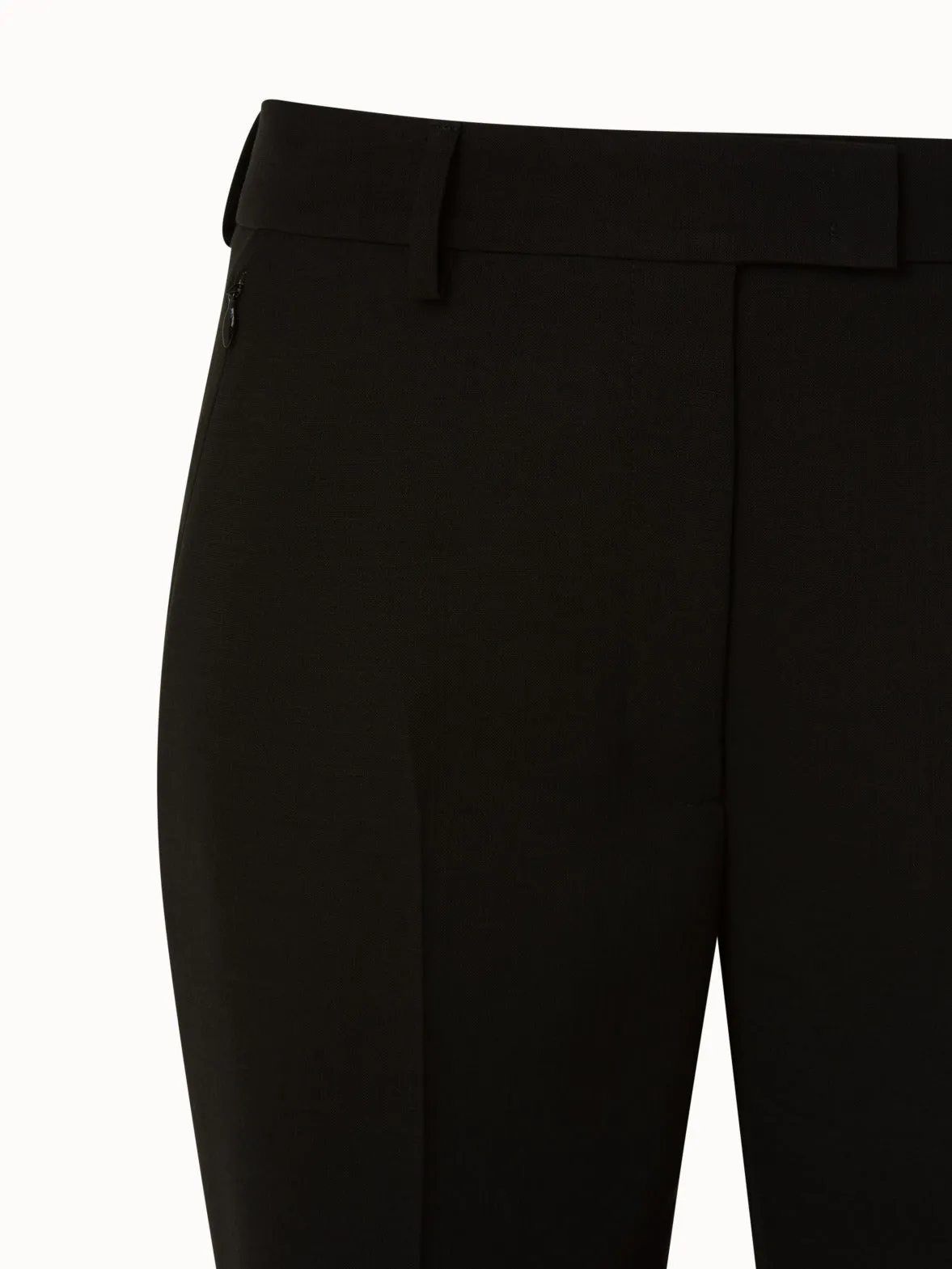 Cropped Hose mit geradem Bein in Woll Double-Face