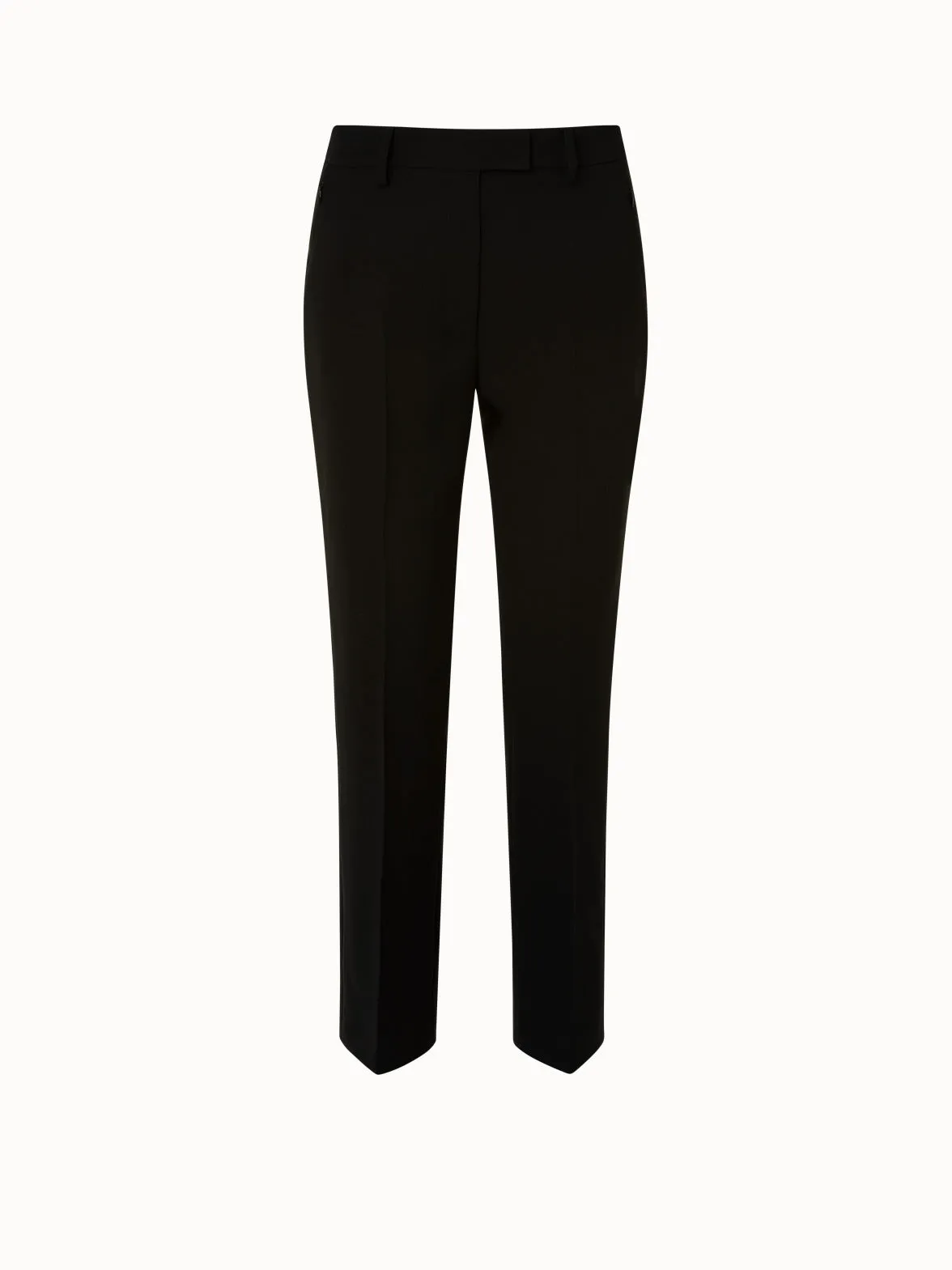 Cropped Hose mit geradem Bein in Woll Double-Face