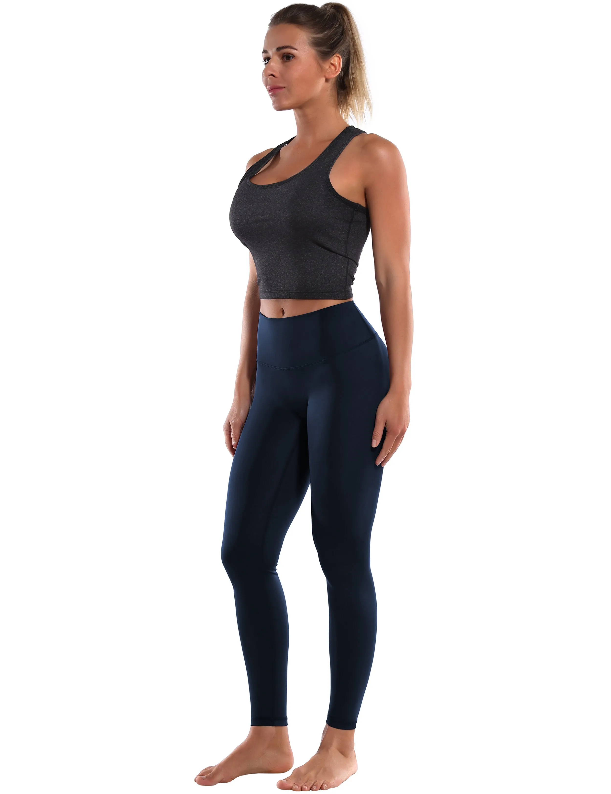 Crotch Seamless Yoga Pants darknavy