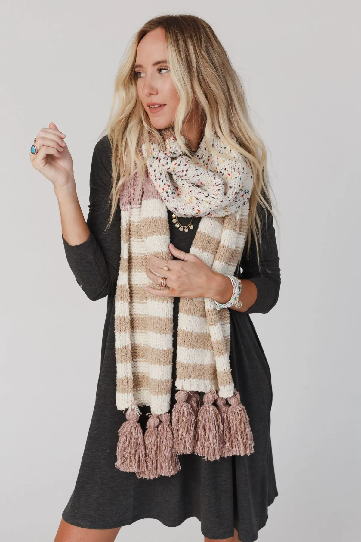 Cuddle Season Chunky Tassel Scarf - Pink