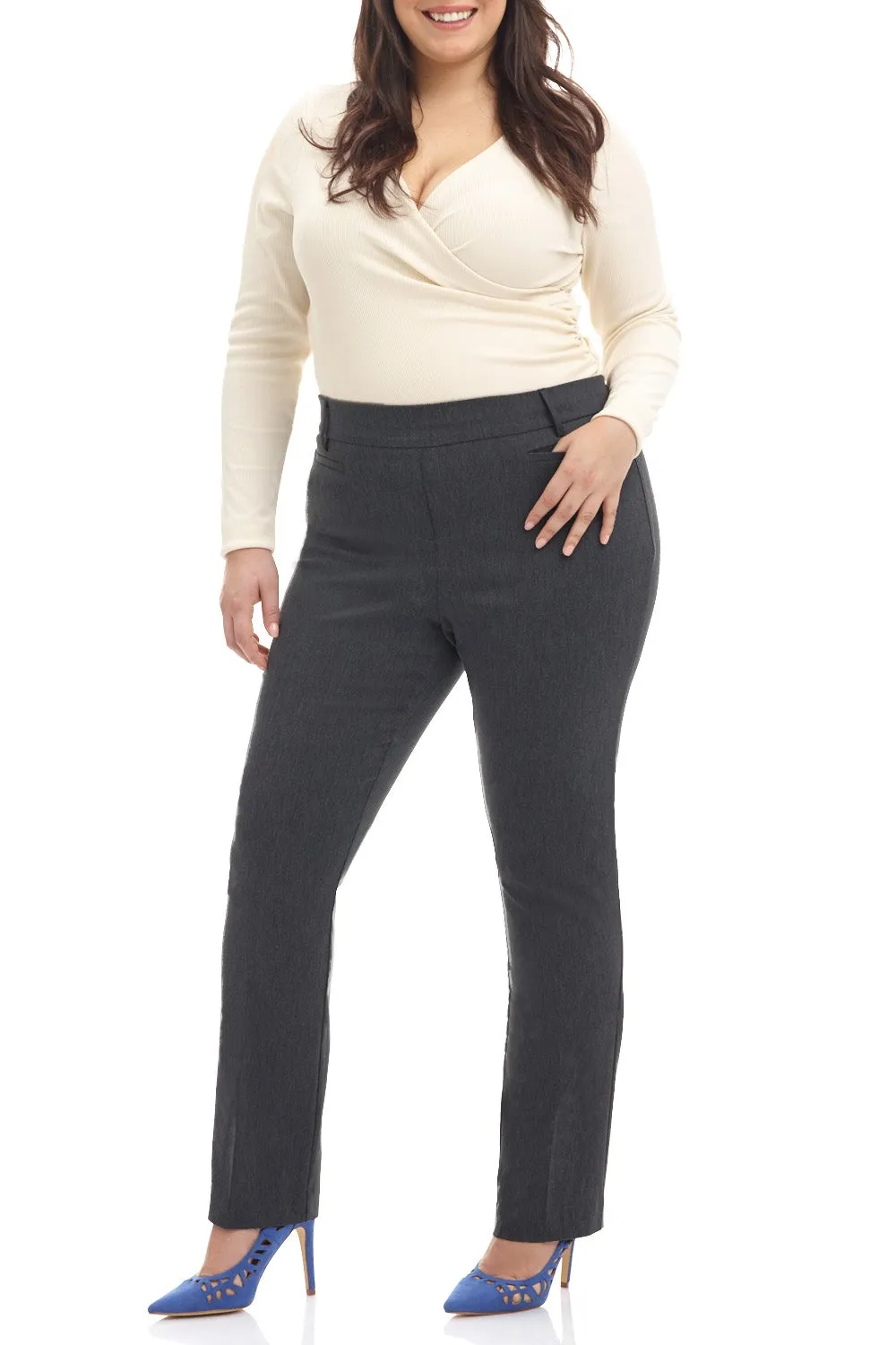 Curvy Pull-on Tummy Control Pants with Real Pockets