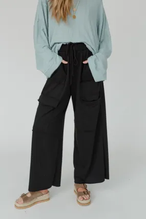 Easy Mornings Wide Leg Pants - Black