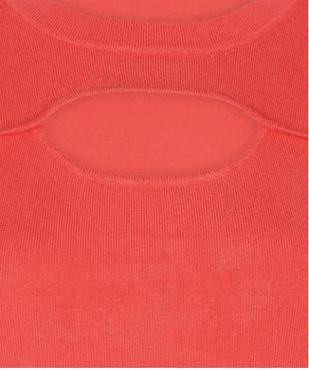 Esqualo Open Front Sweater | Coral   Blue