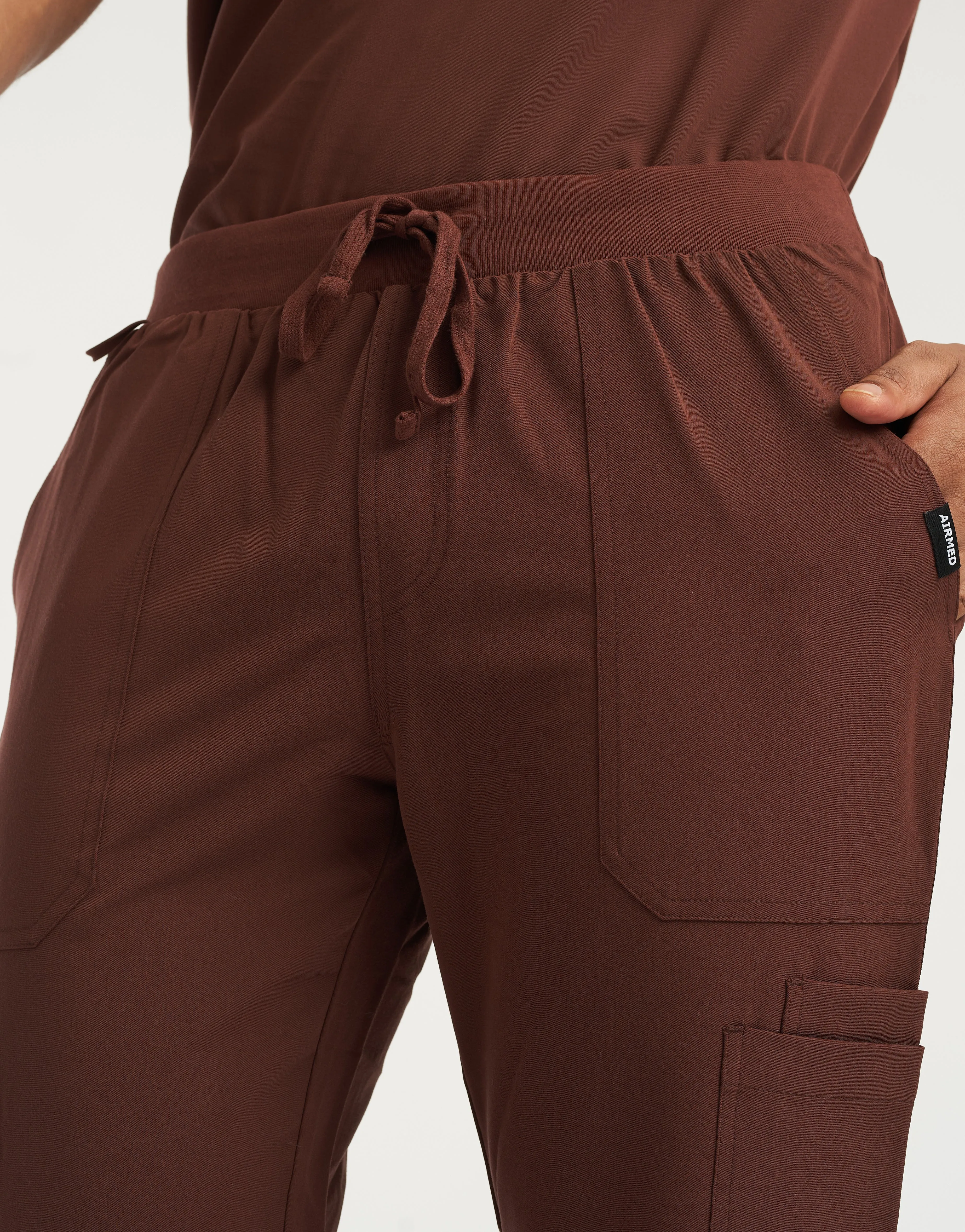 Essential Multi-Pocket Scrub Pants - Cocoa