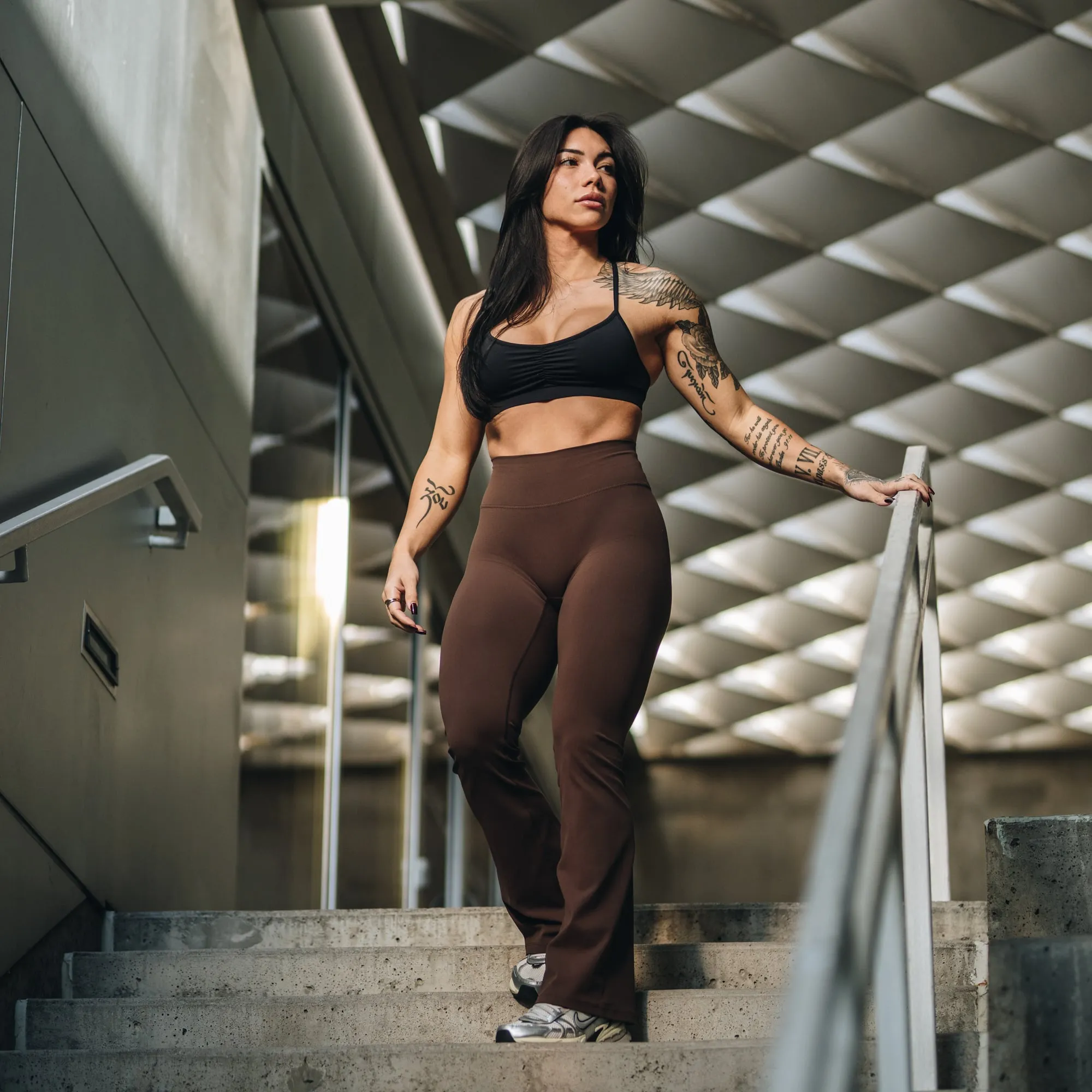 Flare Leggings - Brown