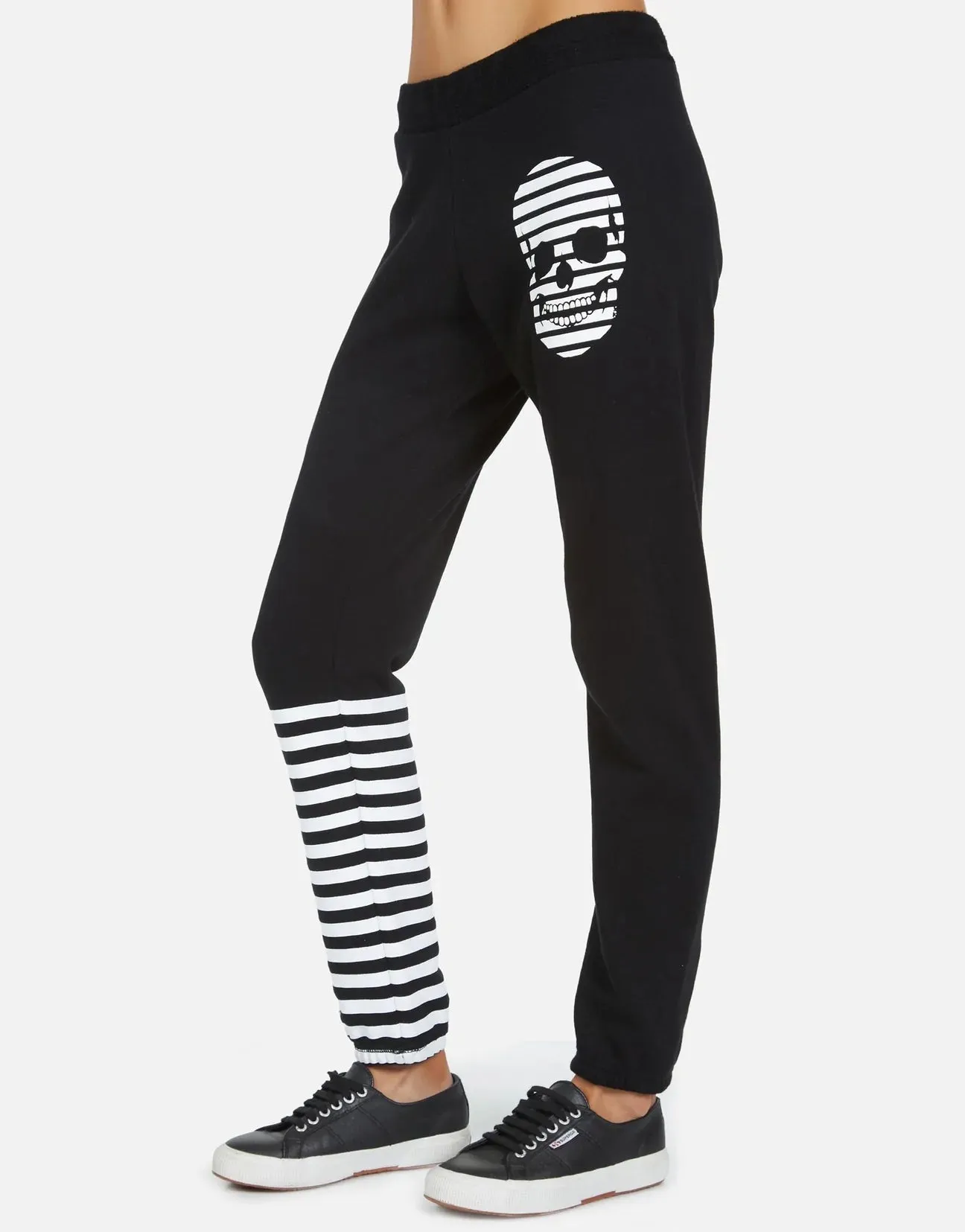 Lauren Moshi Gia Stripe Skull Jogger Pants