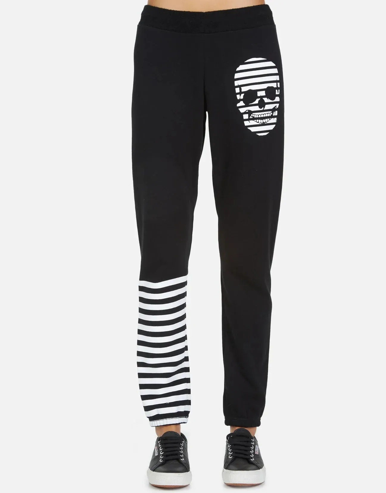 Lauren Moshi Gia Stripe Skull Jogger Pants