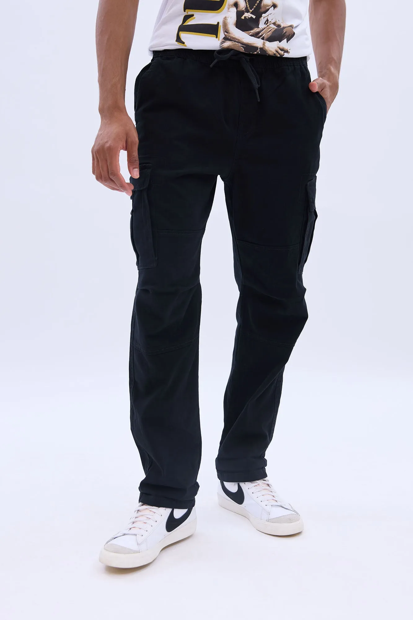 Loose Cargo Twill Pants