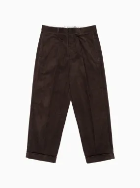 Manager Pleated Cord Pants Brown