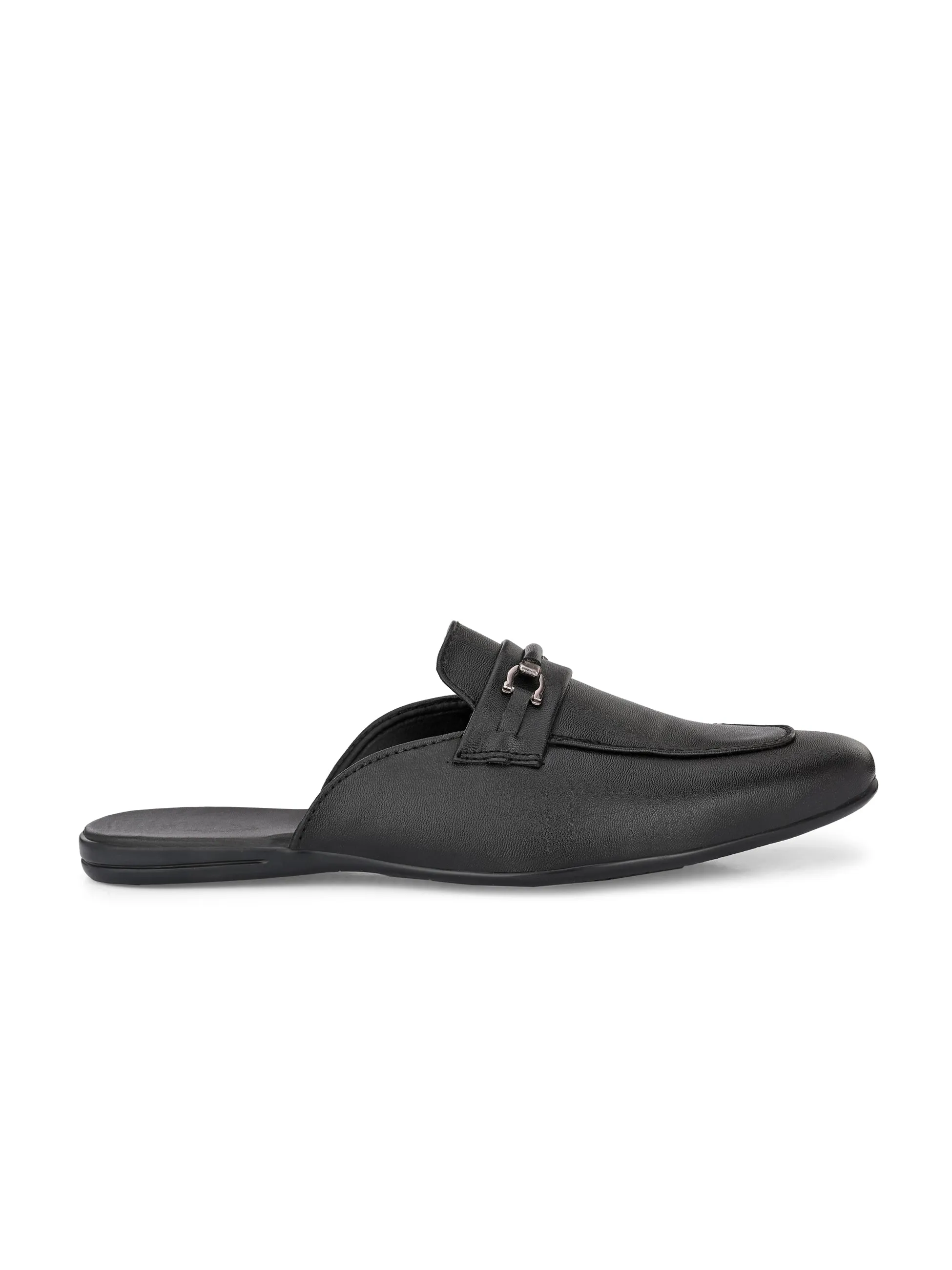 Monaco Black Buckle Mules