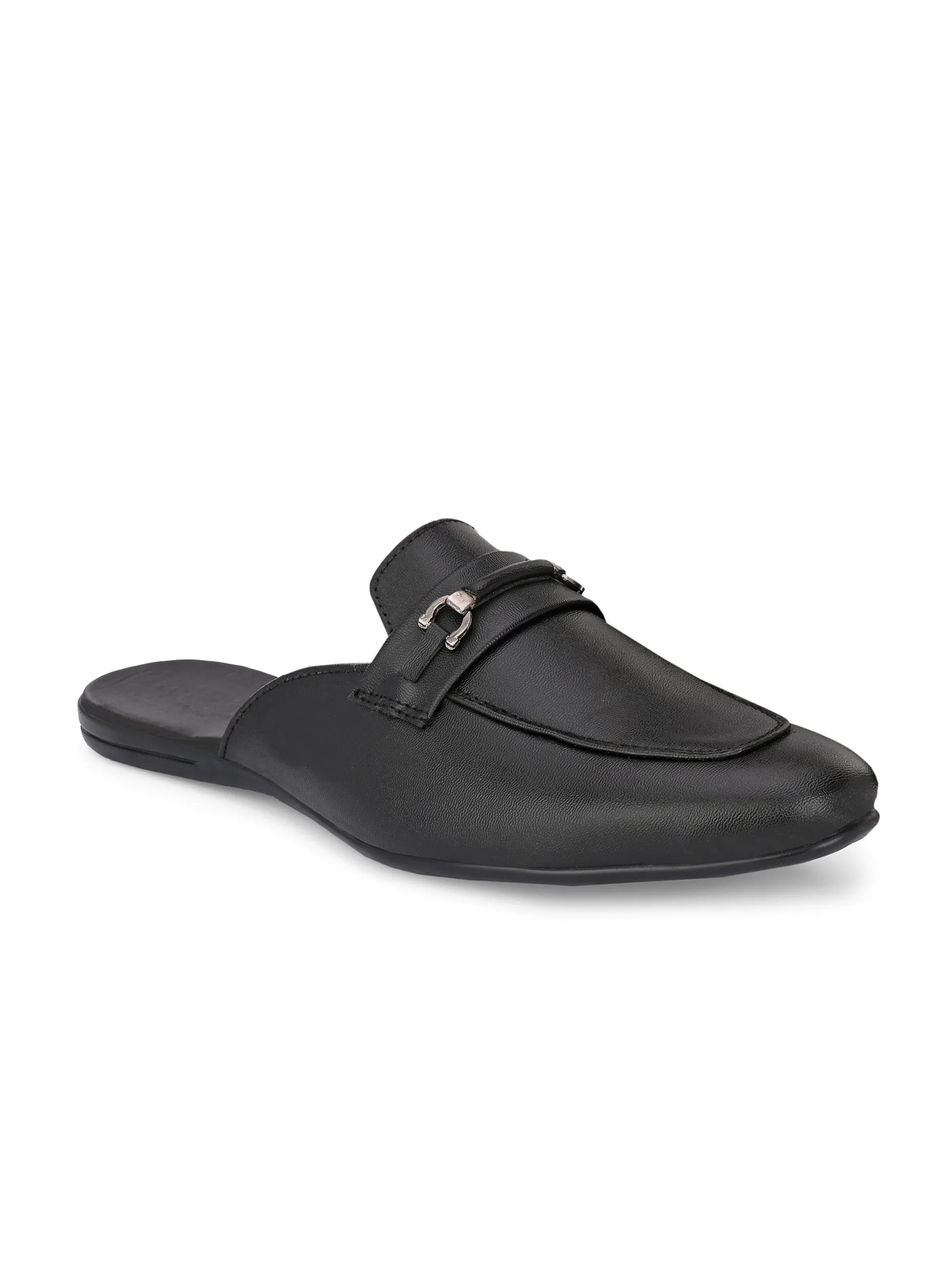 Monaco Black Buckle Mules