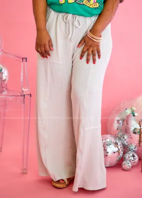 Olivia Ribbed Pants - Natural