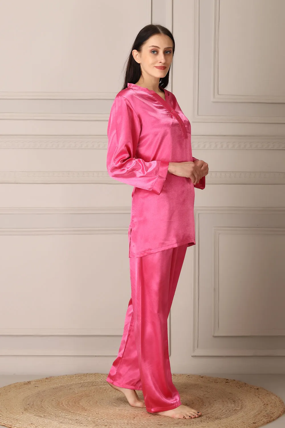 Pink Satin Night suit