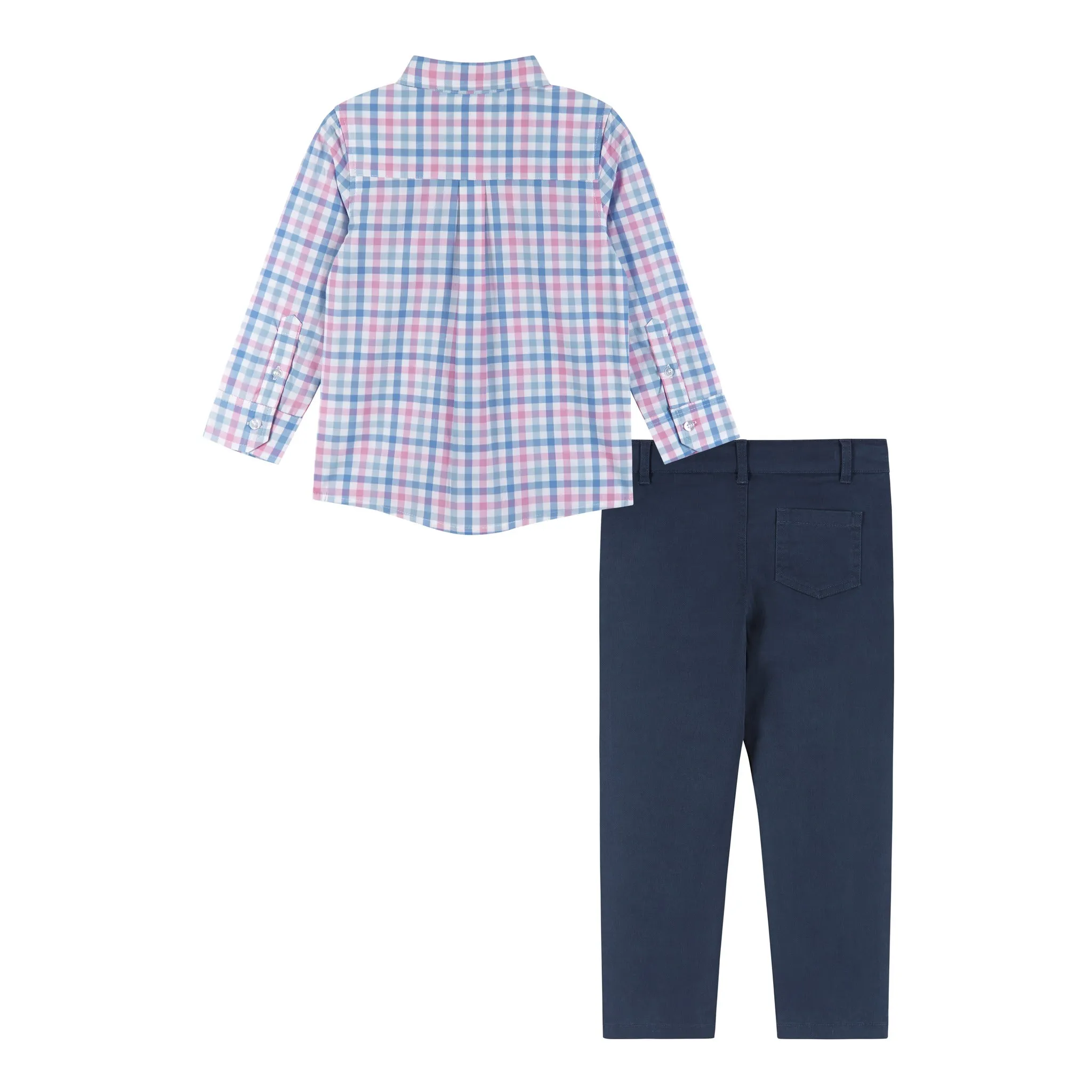 Plaid Buttondown & Pants Set | Navy