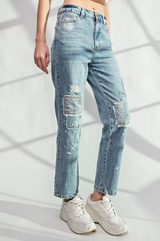 Presley Patched Denim Pants