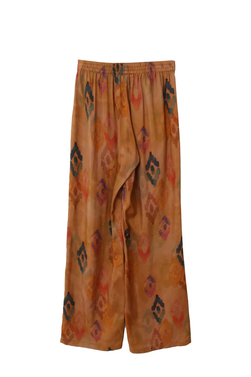 Printed Wide Leg Pants in caramel by See U Soon