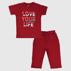 "Love Your Life" Short-Sleeved Pajama