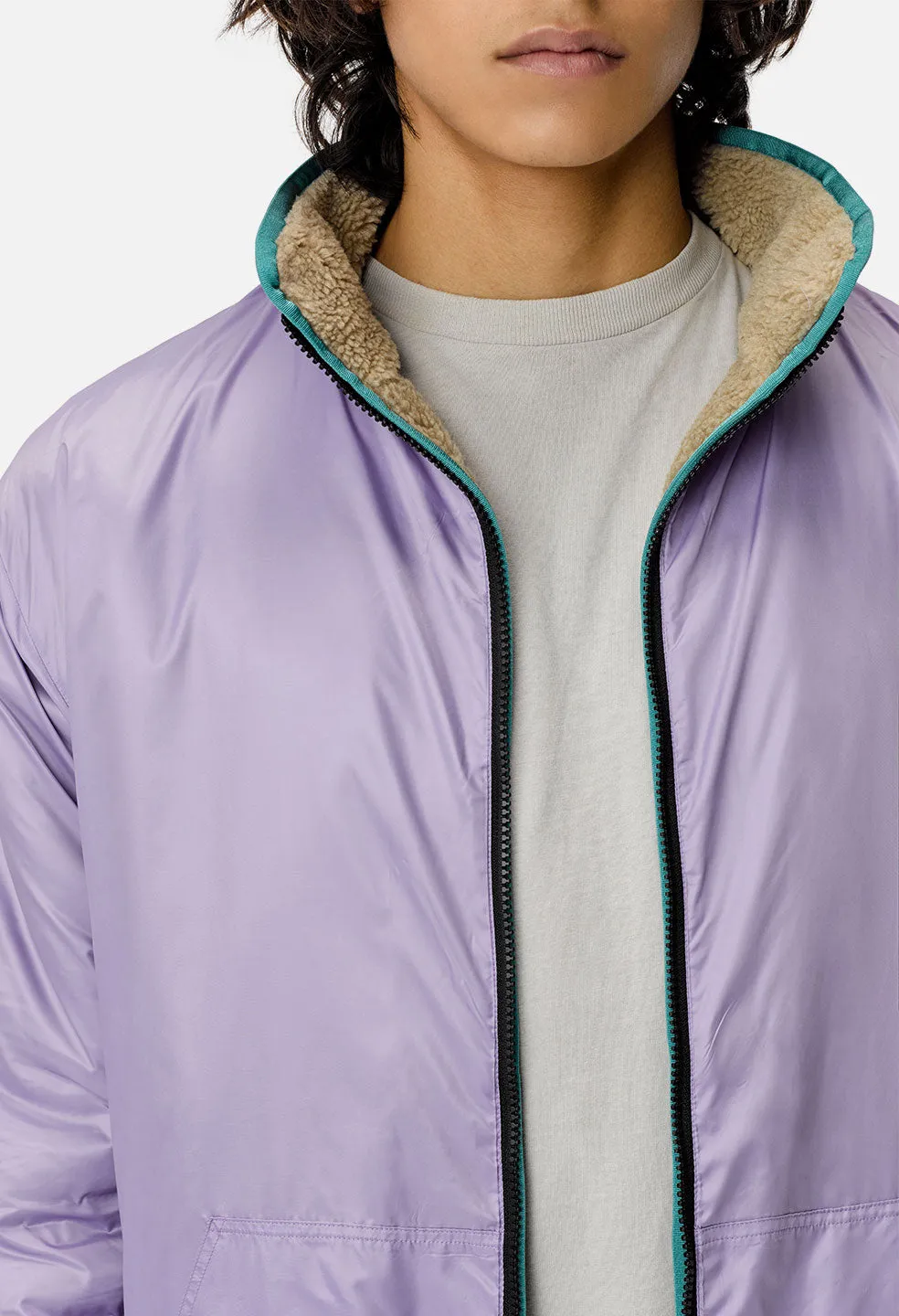 Reversible Polar Fleece Jacket / Brown X Lavender