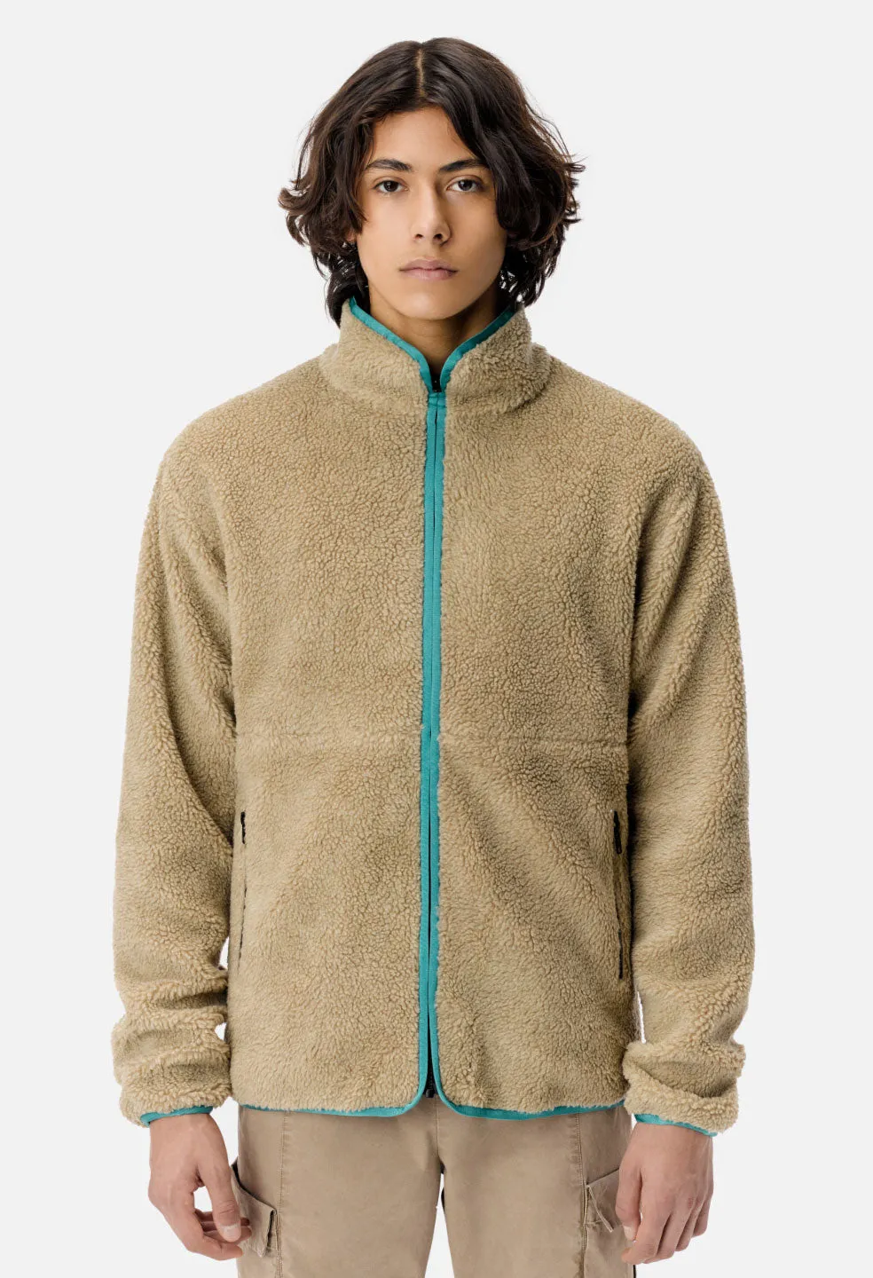 Reversible Polar Fleece Jacket / Brown X Lavender