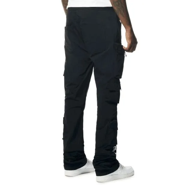 Smoke Rise Cargo Stacked Windbreaker Utility Pants (Black) WP23586