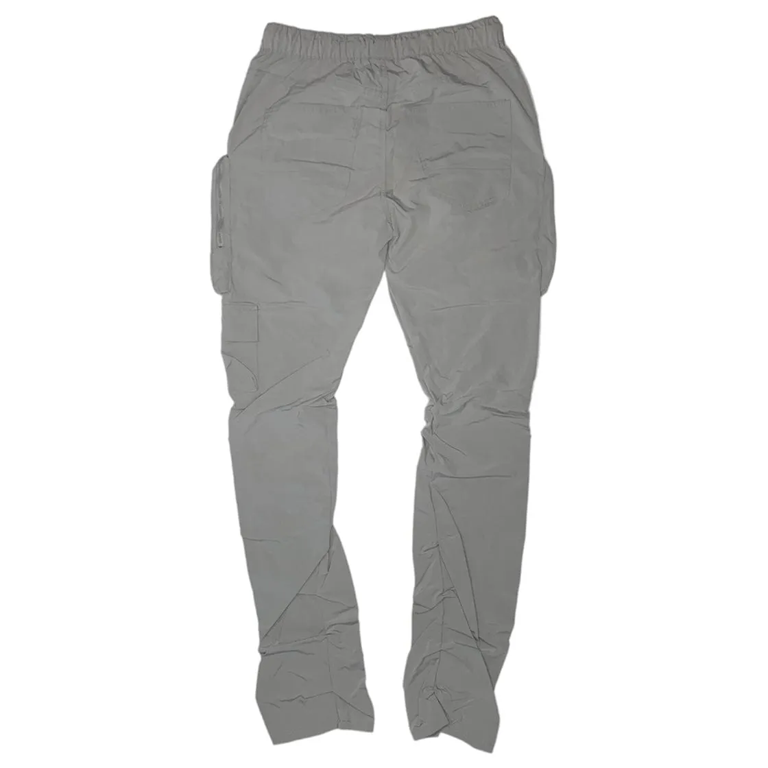 Smoke Rise Cargo Stacked Windbreaker Utility Pants (Light Grey) WP23586