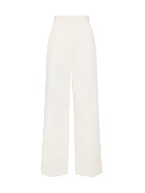 Straight Twill Trouser in Chalk