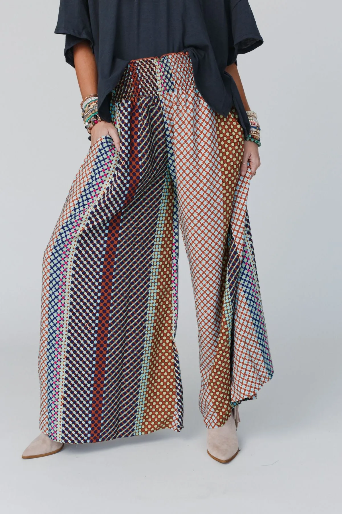 Sweet Surrender Wide Leg Printed Pants - Multicolor