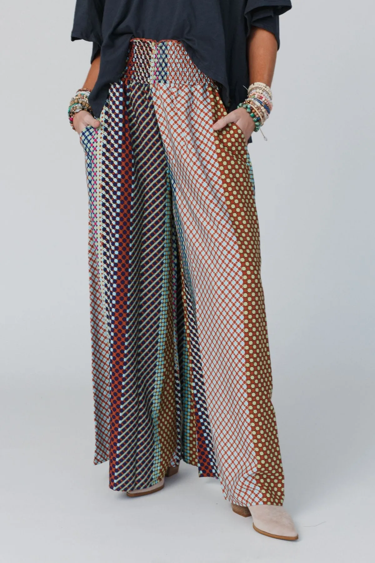 Sweet Surrender Wide Leg Printed Pants - Multicolor