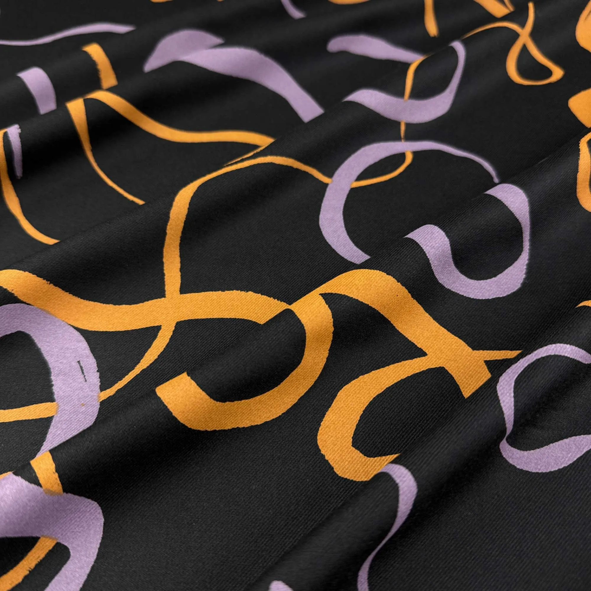 Swishy Viscose Twill Fabric in Misty Black