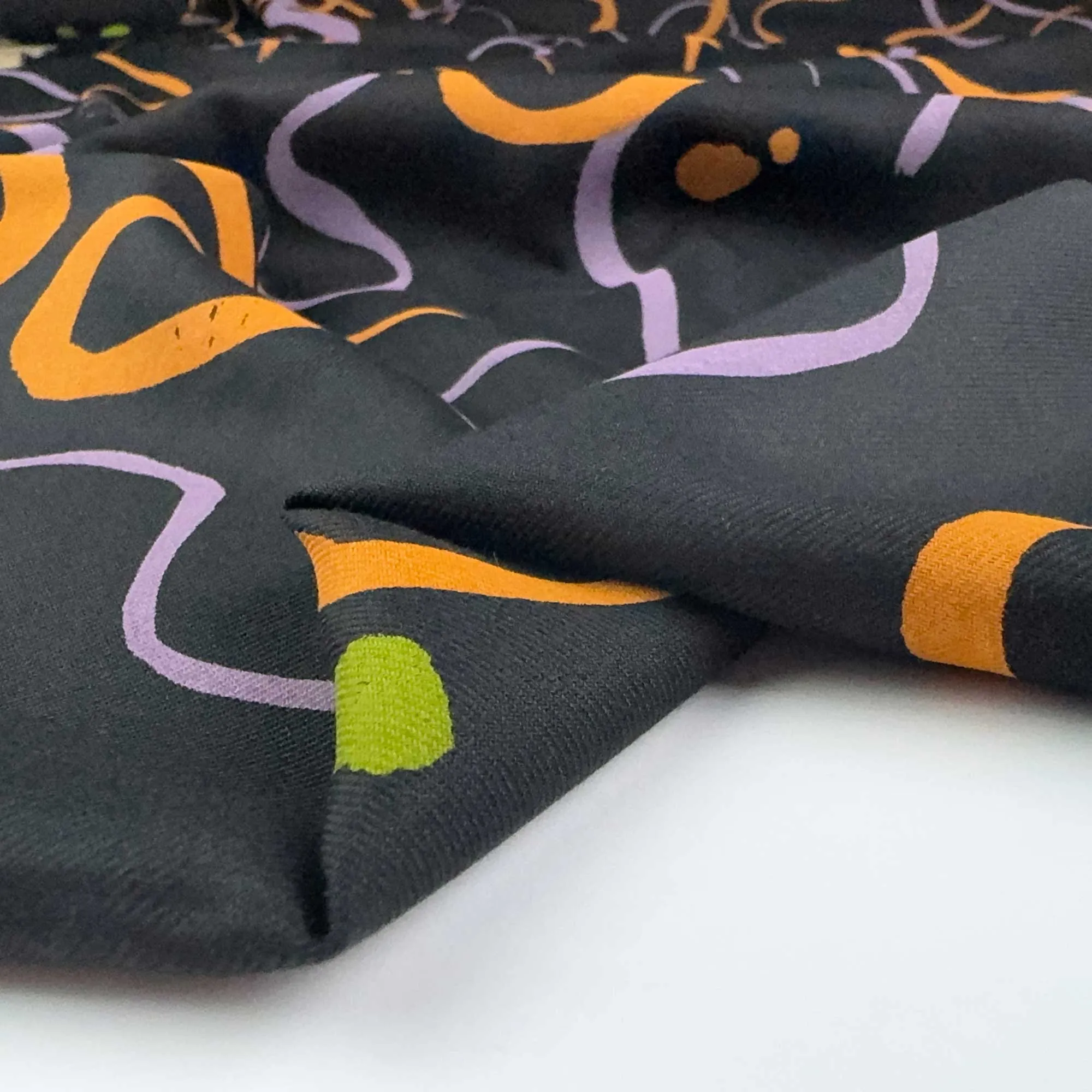 Swishy Viscose Twill Fabric in Misty Black