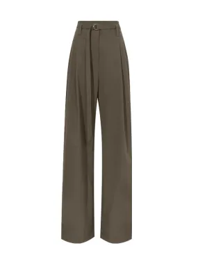 Technical Suiting Wide Leg Trouser In Wood