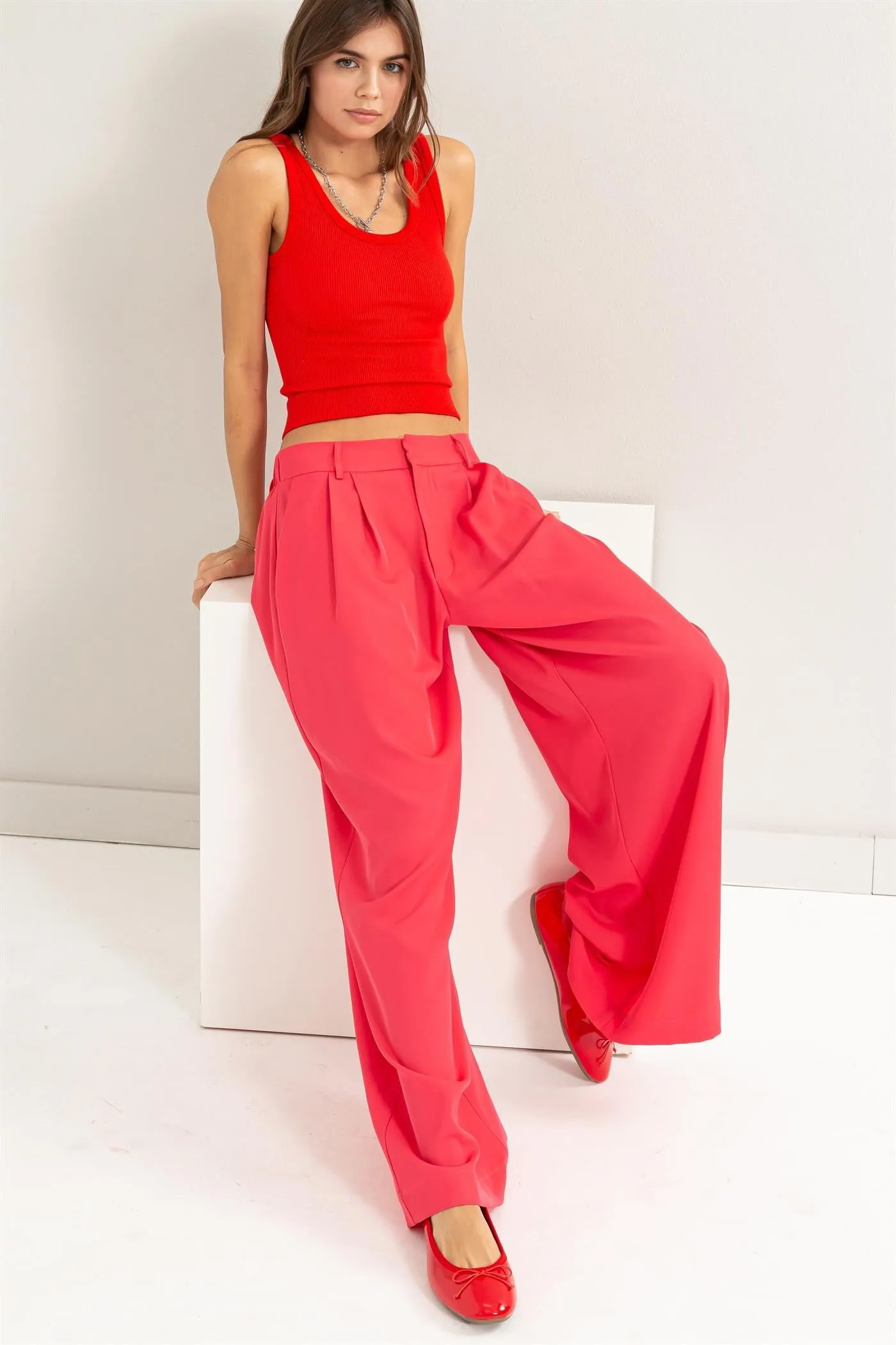 'The Only Way' Pants - Raspberry