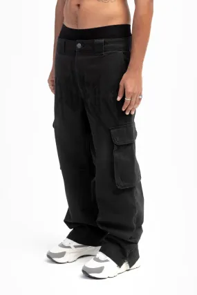 THREE POCKET BLACK CARGO PANTS