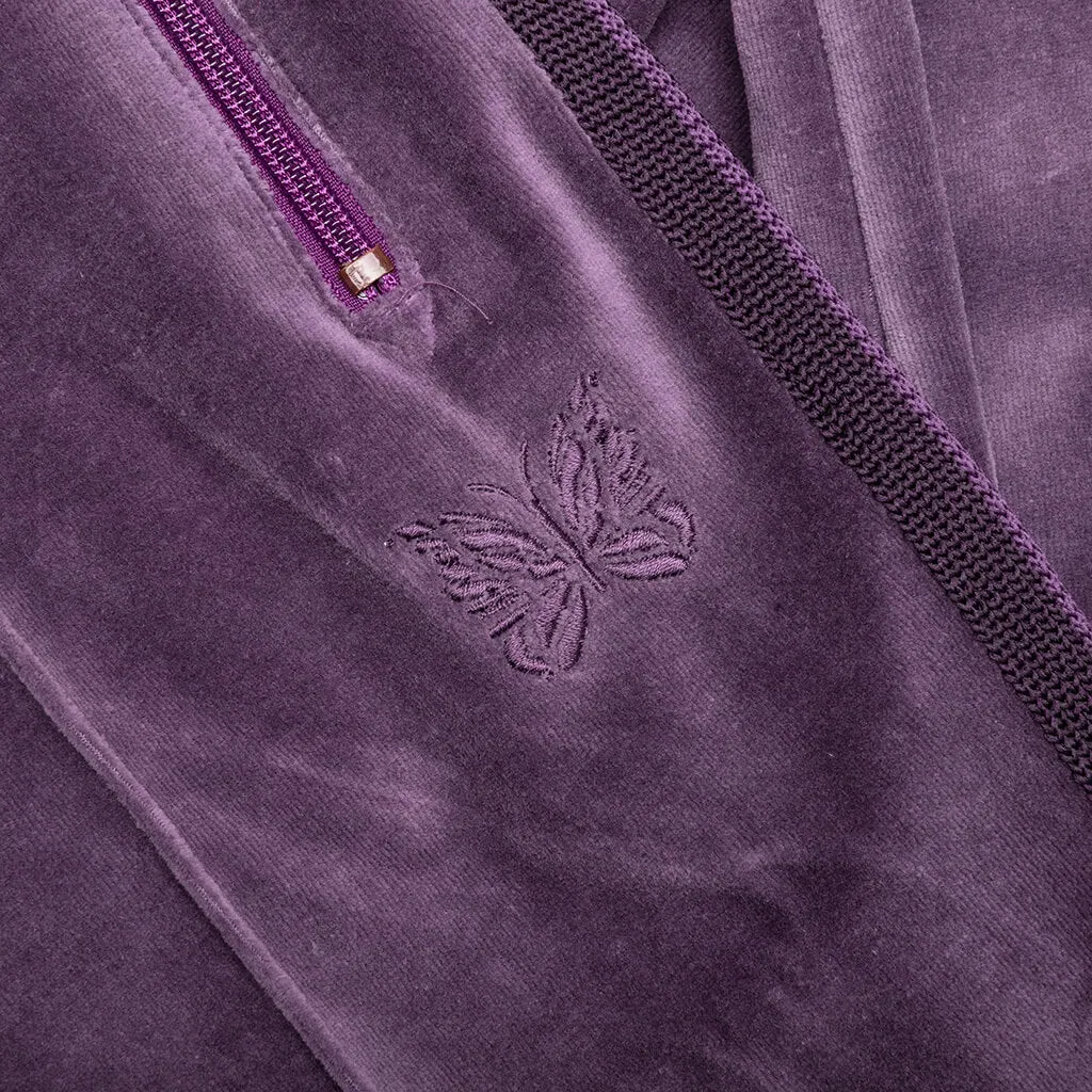 Velour Narrow Track Pant - Purple