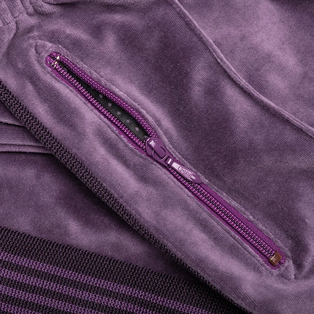 Velour Narrow Track Pant - Purple