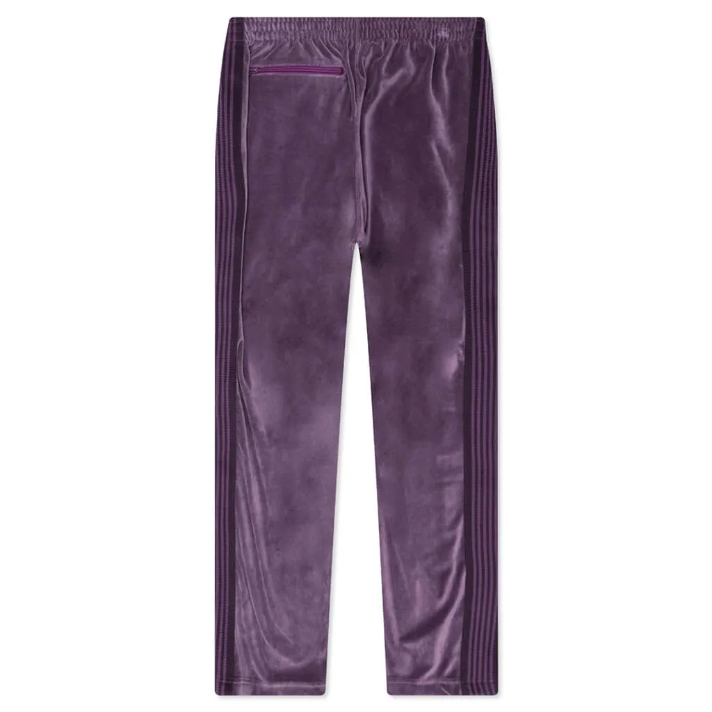 Velour Narrow Track Pant - Purple