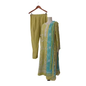 Zaib Green Embroidered Outfit (3 pieces) | Gently Used |